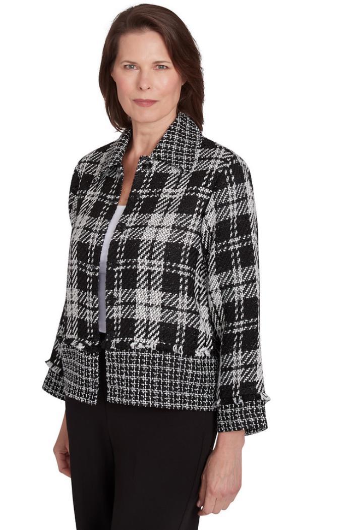 Spliced Plaid Boucle Jacket Product Image