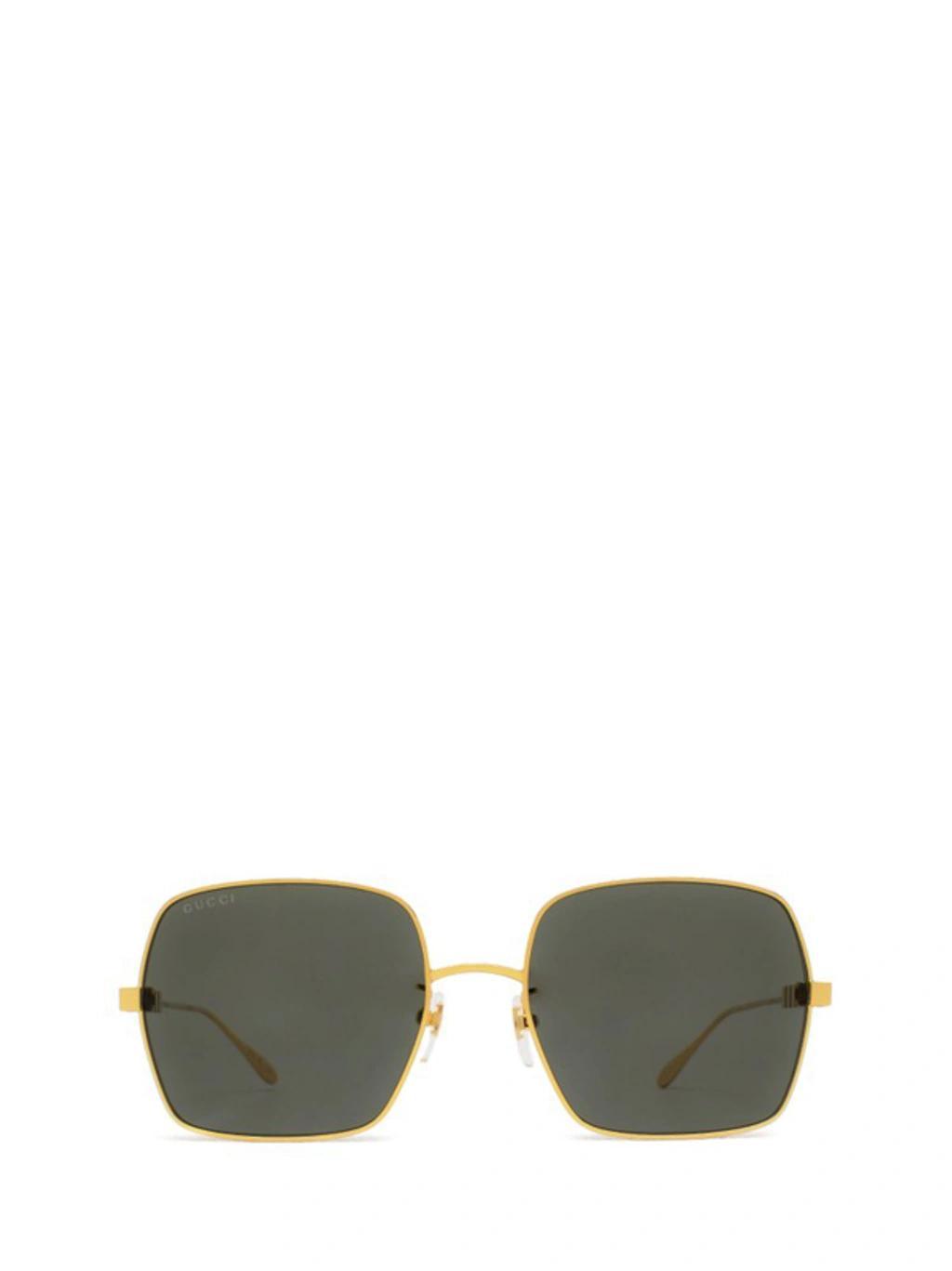 GUCCI Eyewear Rectangle Frame Sunglasses In Gold Product Image