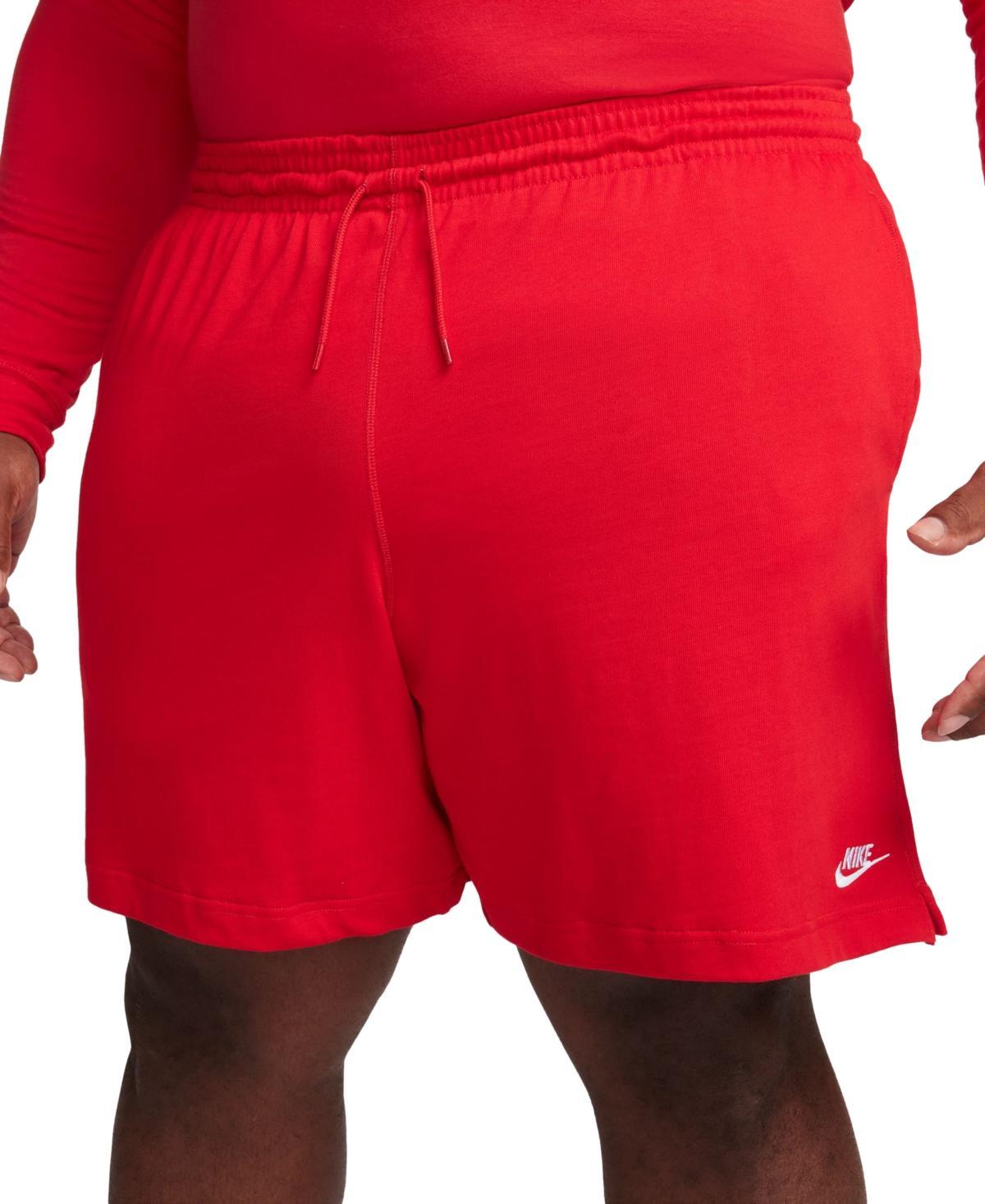 NIKE Men's Club Relaxed-fit Logo Embroidered Shorts, Regular & Big & Tall In Red Product Image