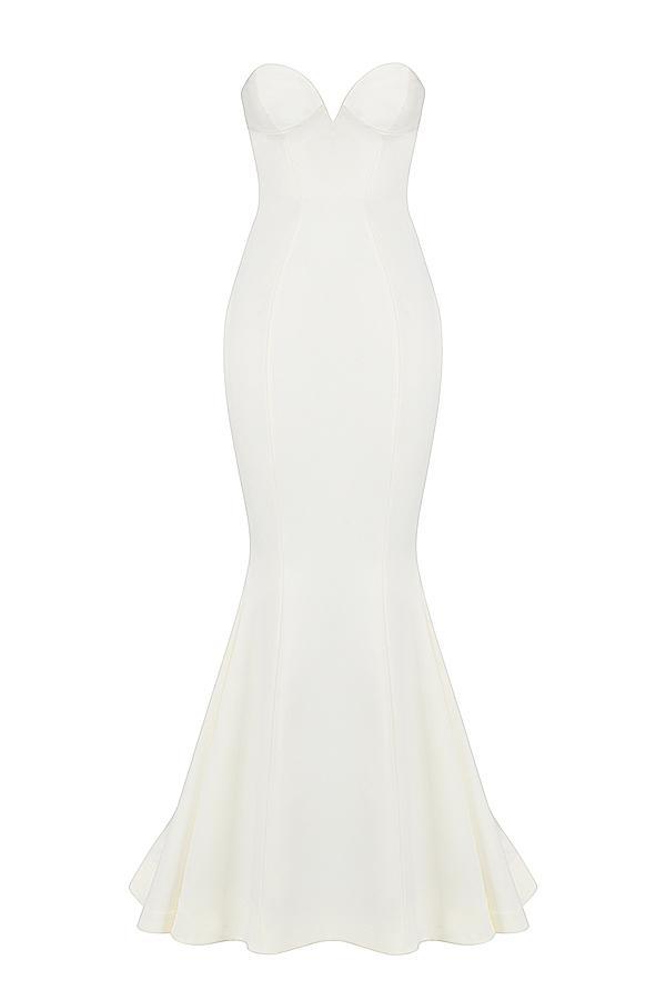 Giselle Ivory Satin Strapless Bridal Gown Product Image