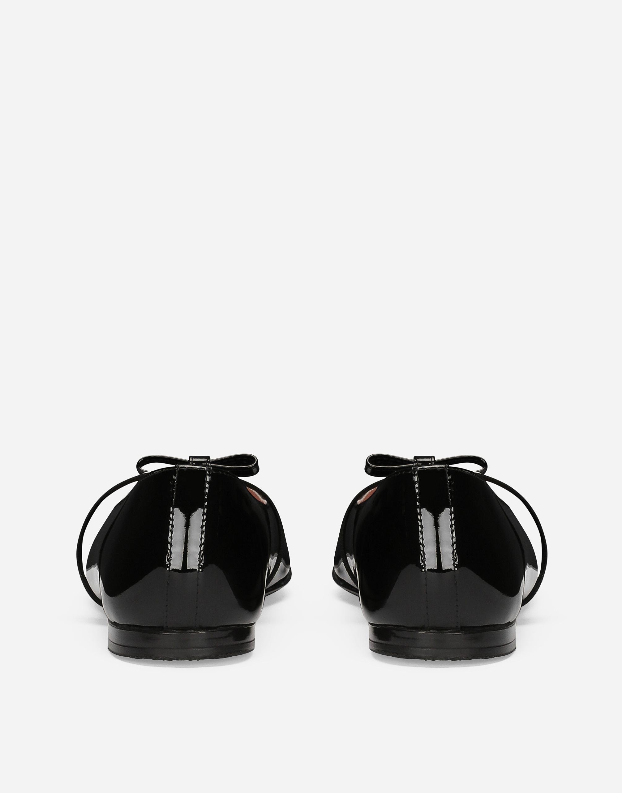 DOLCE & GABBANA Patent Leather Ballet Flats With Bow In Black Product Image