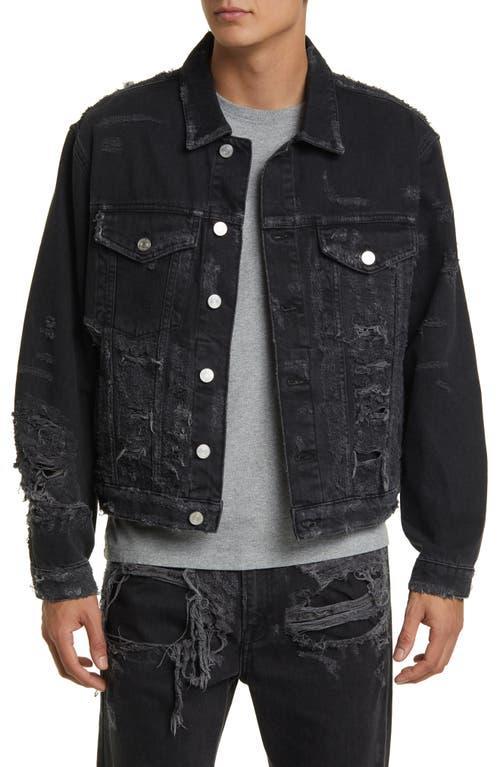 FRAME Shredded Denim Trucker Jacket Product Image