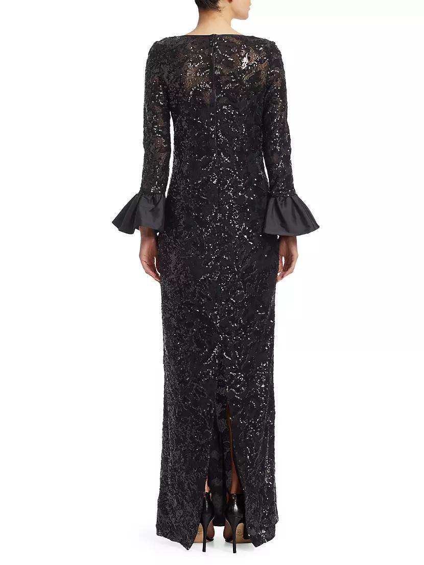 Sequined Bell-Sleeve Gown Product Image