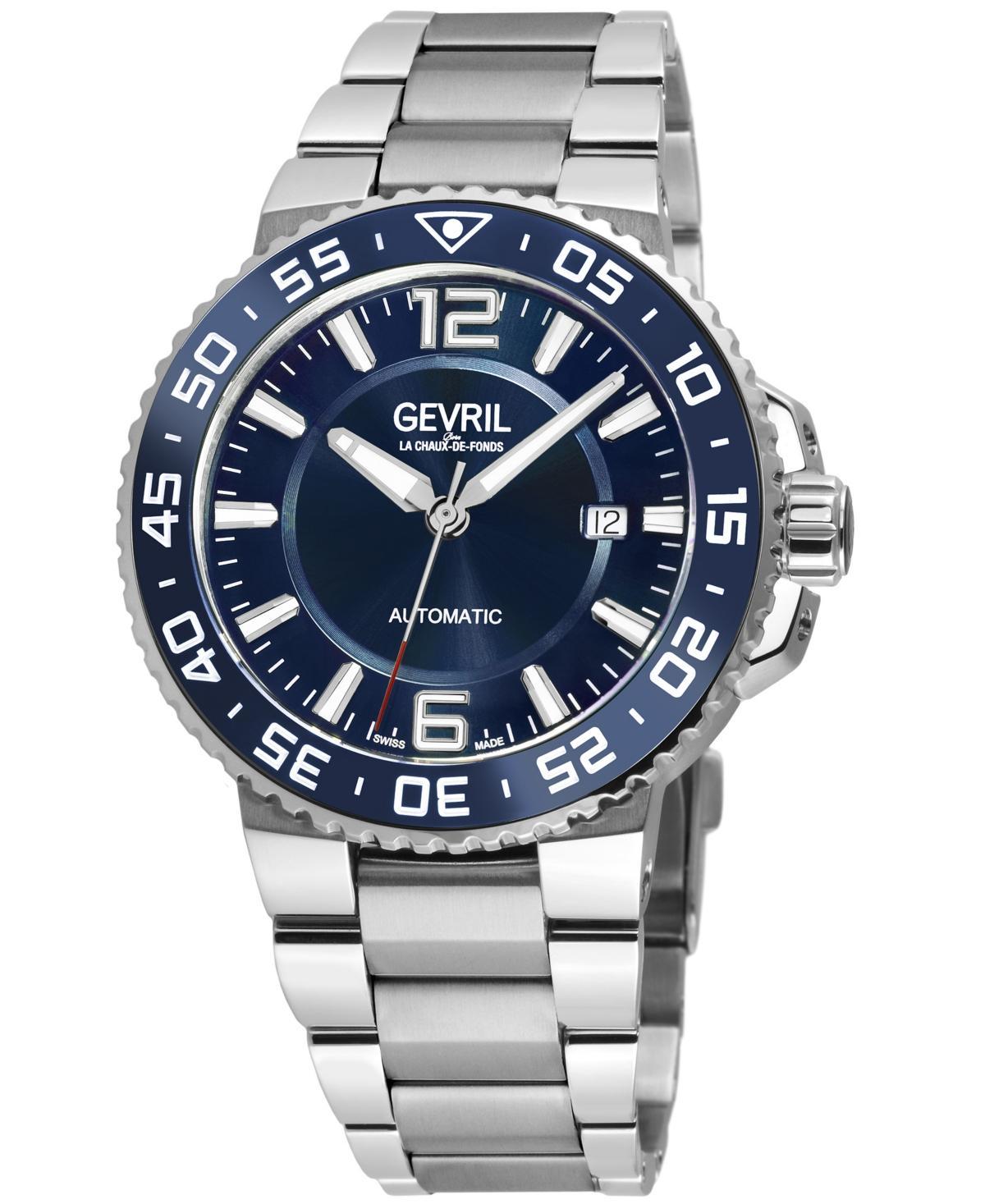 Gevril Mens Riverside Silver-Tone Stainless Steel Watch 42mm Product Image