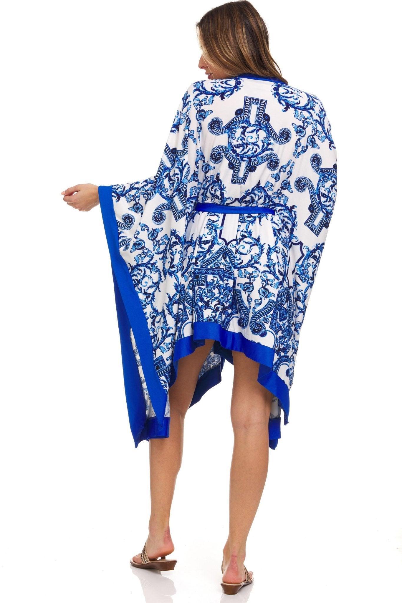 Blue Scroll Swimwear Kimono Product Image