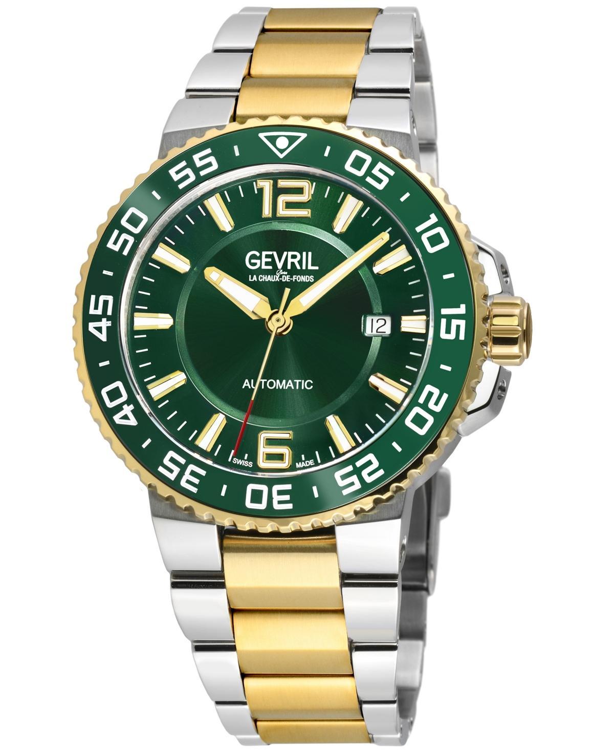 Gevril Mens Riverside Two Tone Stainless Steel Watch 42mm - Silver Product Image