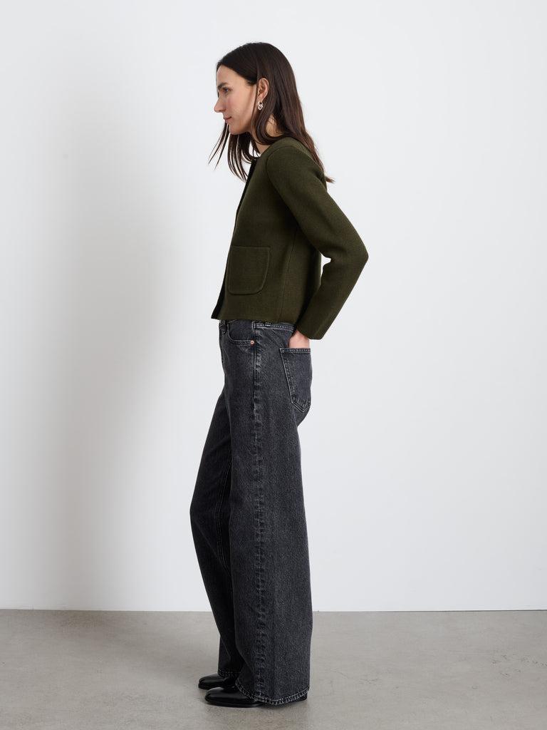 Alek Relaxed Wide Leg Pant In Black Denim product image