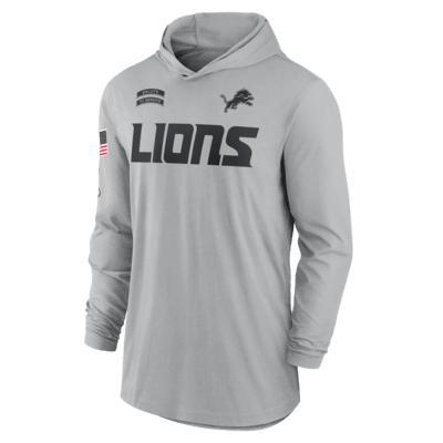 Detroit Lions Salute to Service Edge Mascot Lockup Mens Nike Mens Dri-FIT NFL Long-Sleeve Hooded Top Product Image