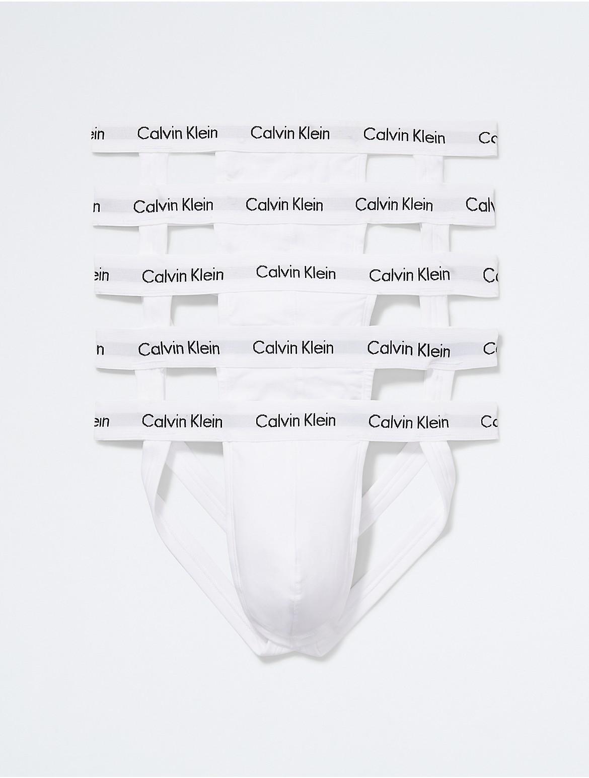 Calvin Klein Mens Cotton Stretch 5-Pack Jock Strap - White - XL Product Image