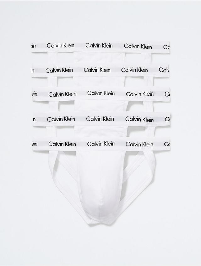 Calvin Klein Mens Cotton Stretch 5-Pack Jock Strap - White - XL Product Image