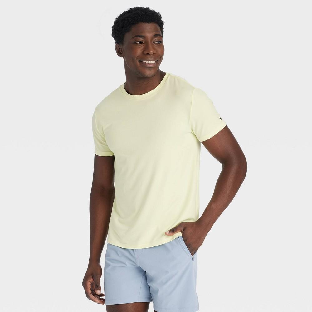 Mens Short Sleeve Performance T-Shirt - All In Motion Lemon XL Product Image