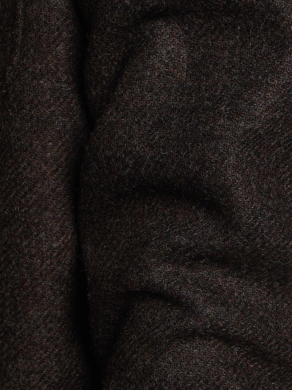 Elongated Single-breasted Button Coat In Brown Product Image