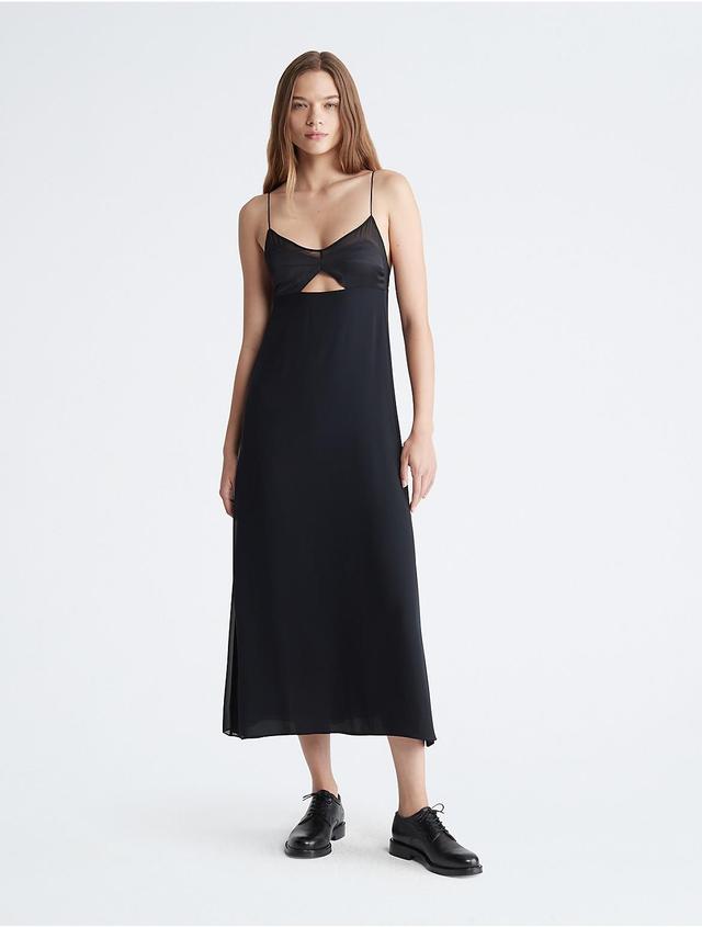 Calvin Klein Womens Cut Out Slip Maxi Dress - Black - XL Product Image