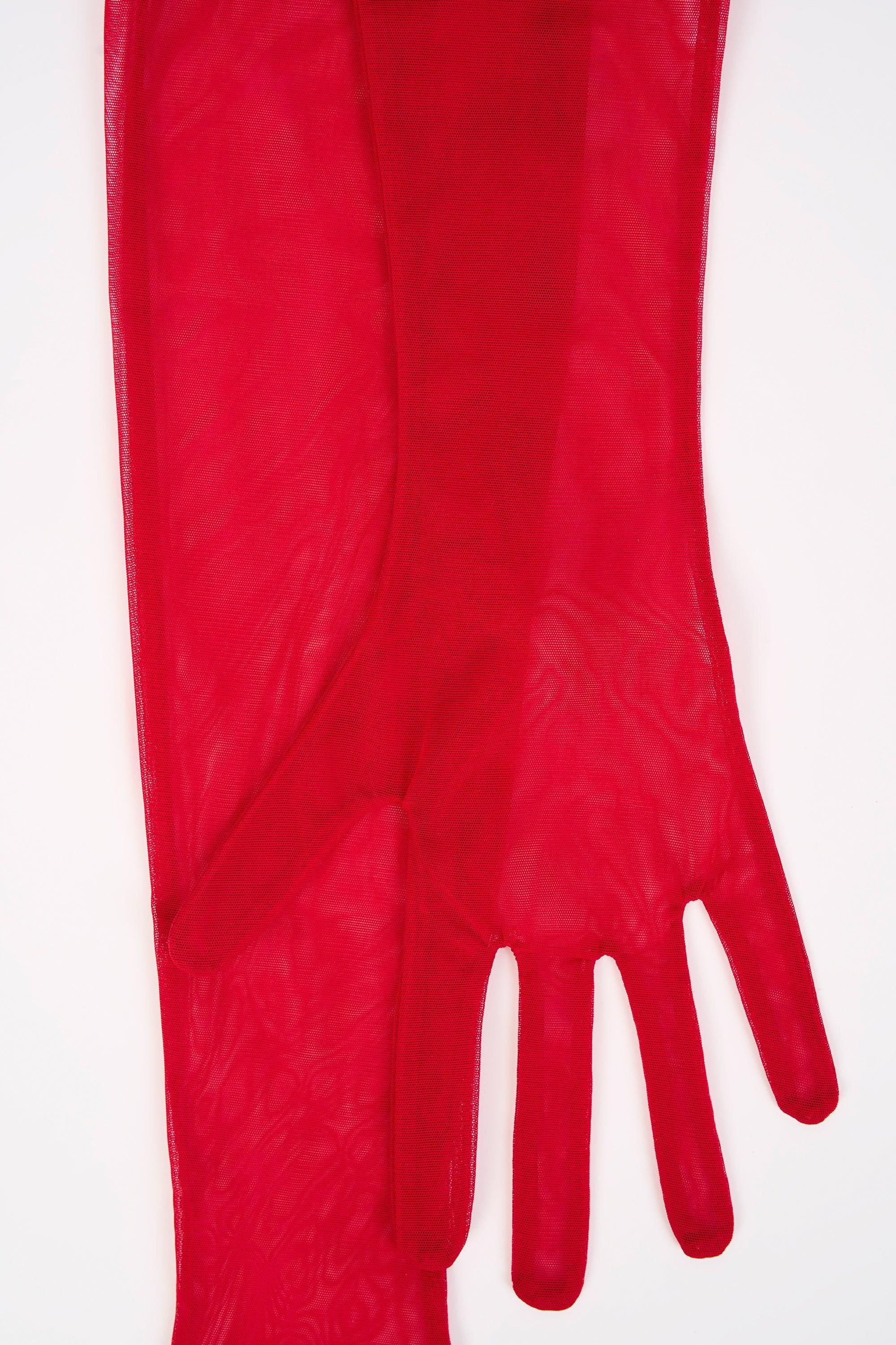 Mesh Gloves in Fire Red Product Image