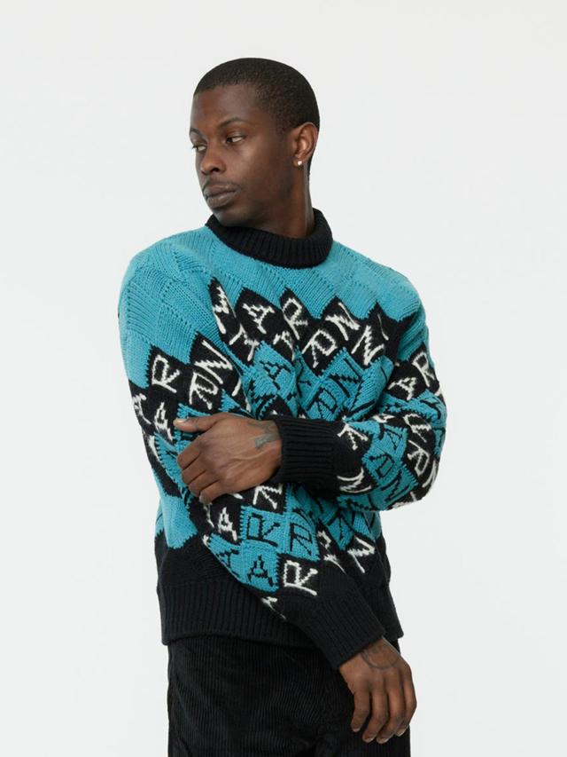 All Over Block Roundneck Sweater (Black) Product Image