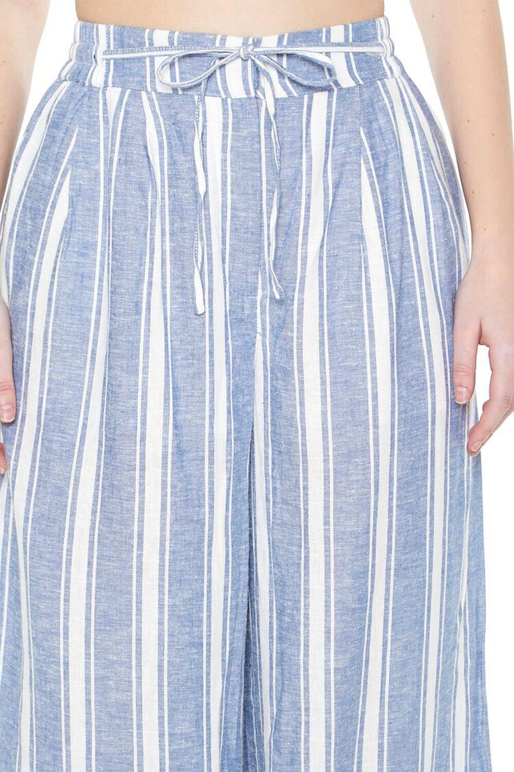 Striped Linen-Blend Wide-Leg Pants | Forever 21 Product Image