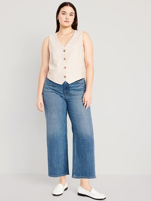 Extra High-Waisted Cropped Wide-Leg Jeans Product Image