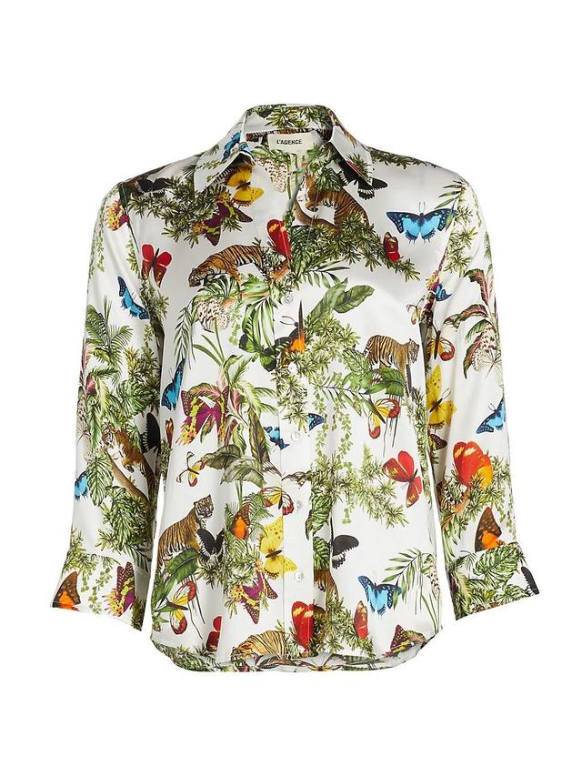 Dani Jungle Printed Silk Blouse Product Image