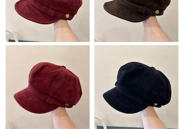 Plain Faux Suede Military Cap Product Image