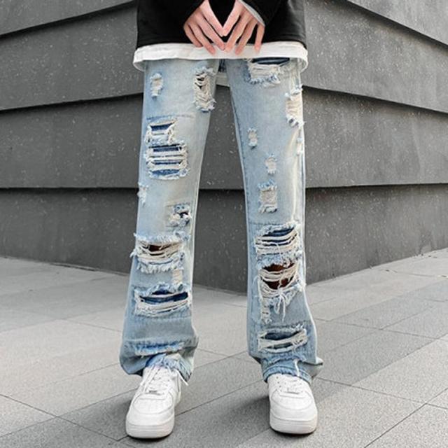 Men's Trendy Ripped Jeans Product Image