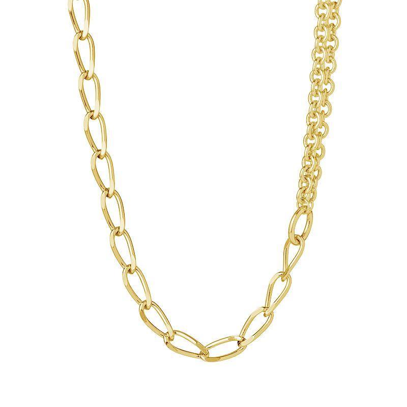 MC Collective Asymmetrical Milan Chain Necklace, Womens Silver Tone Product Image