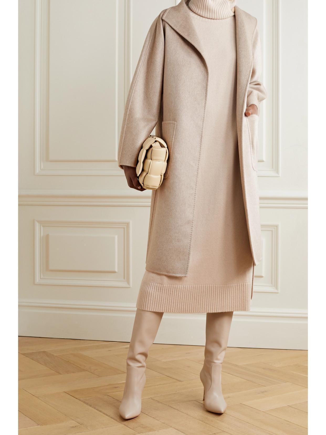 Lilia Belted Cashmere Coat In Camel Product Image