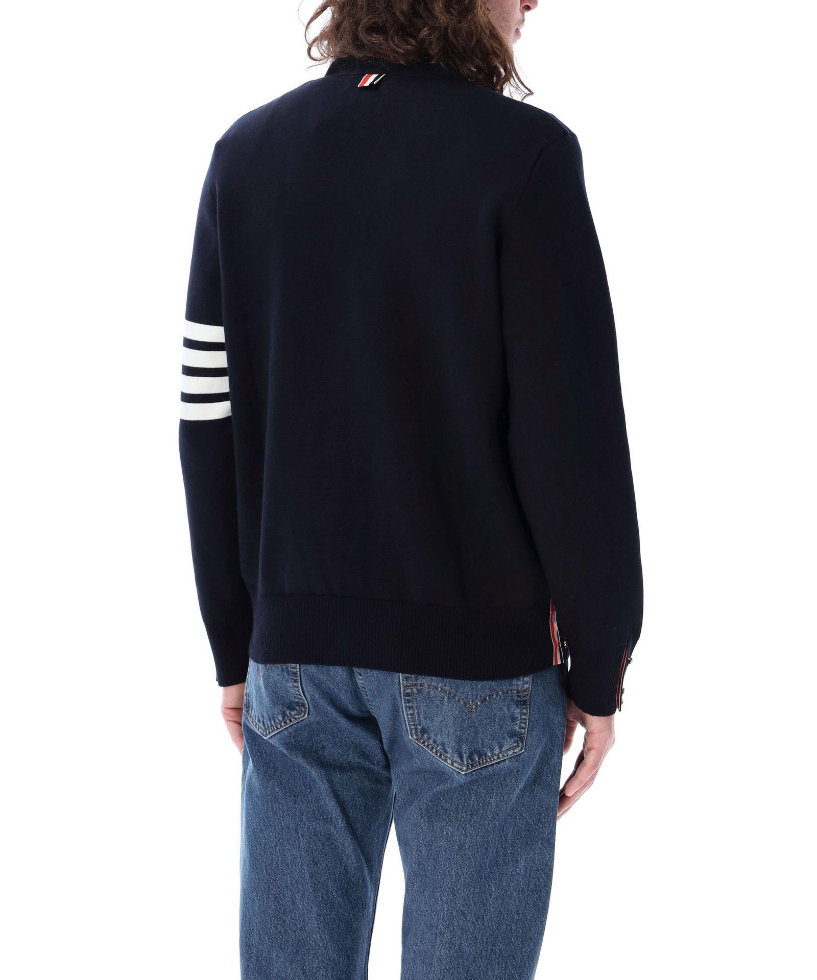 THOM BROWNE Milano Stitch Cardigan In Blue Product Image