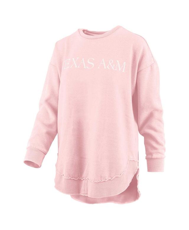 Womens Pressbox Pink Distressed Georgia Bulldogs Seaside Springtime Vintage-Like Poncho Pullover Sweatshirt Product Image