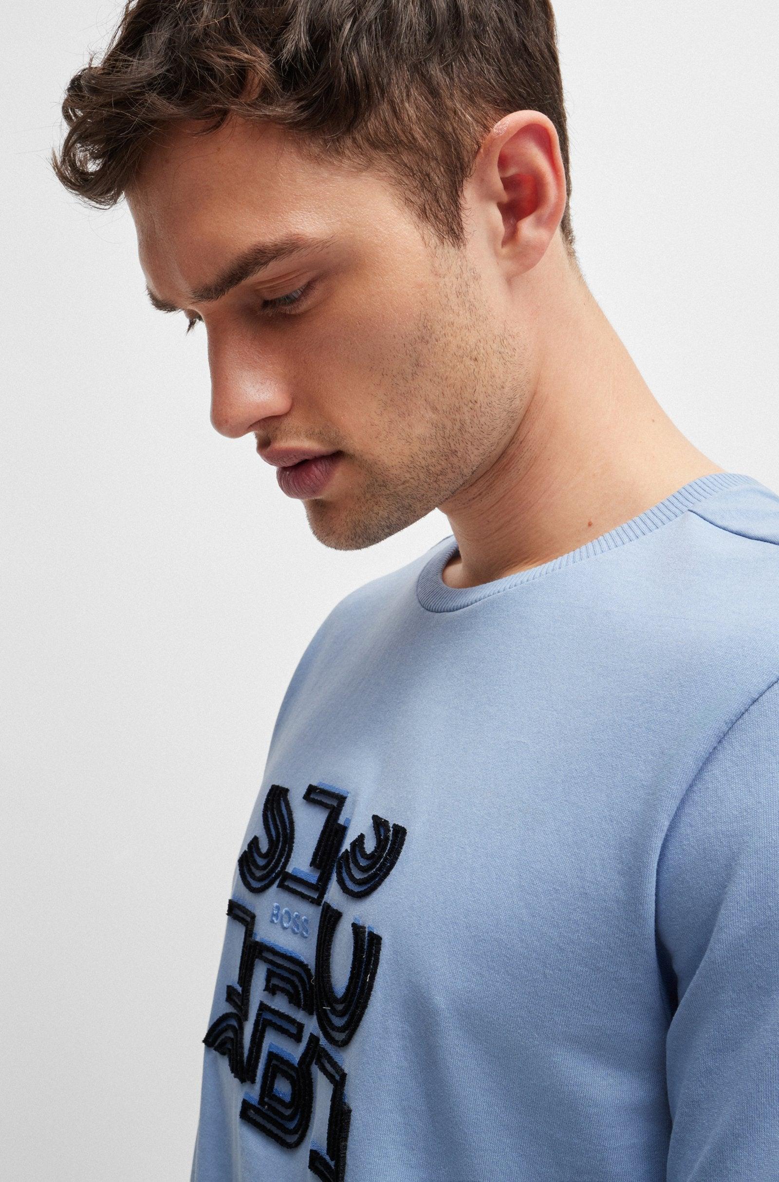 Boss Cotton Jersey T-shirt with Typographic Artwork Product Image