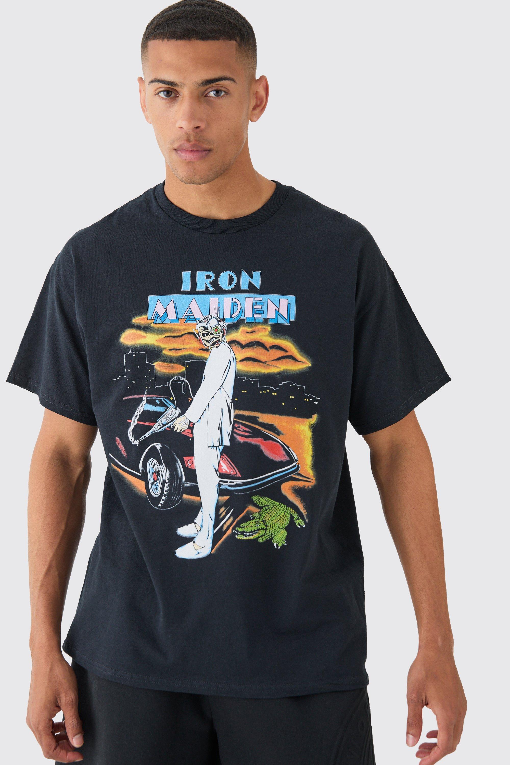 Loose Iron Maiden Band License T-shirt | boohooMAN USA Product Image