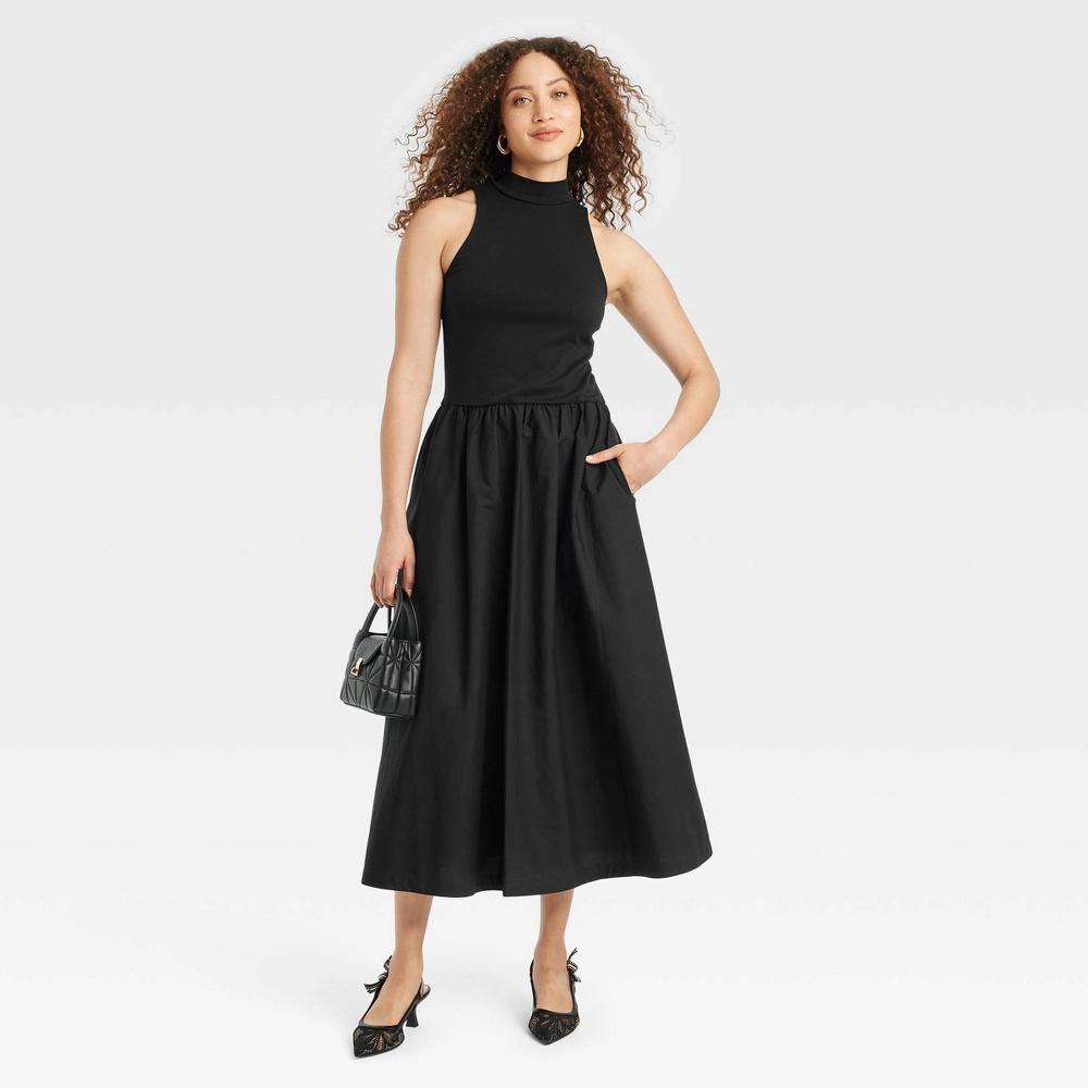 Womens Maxi A-Line Dress - A New Day Black XS Product Image