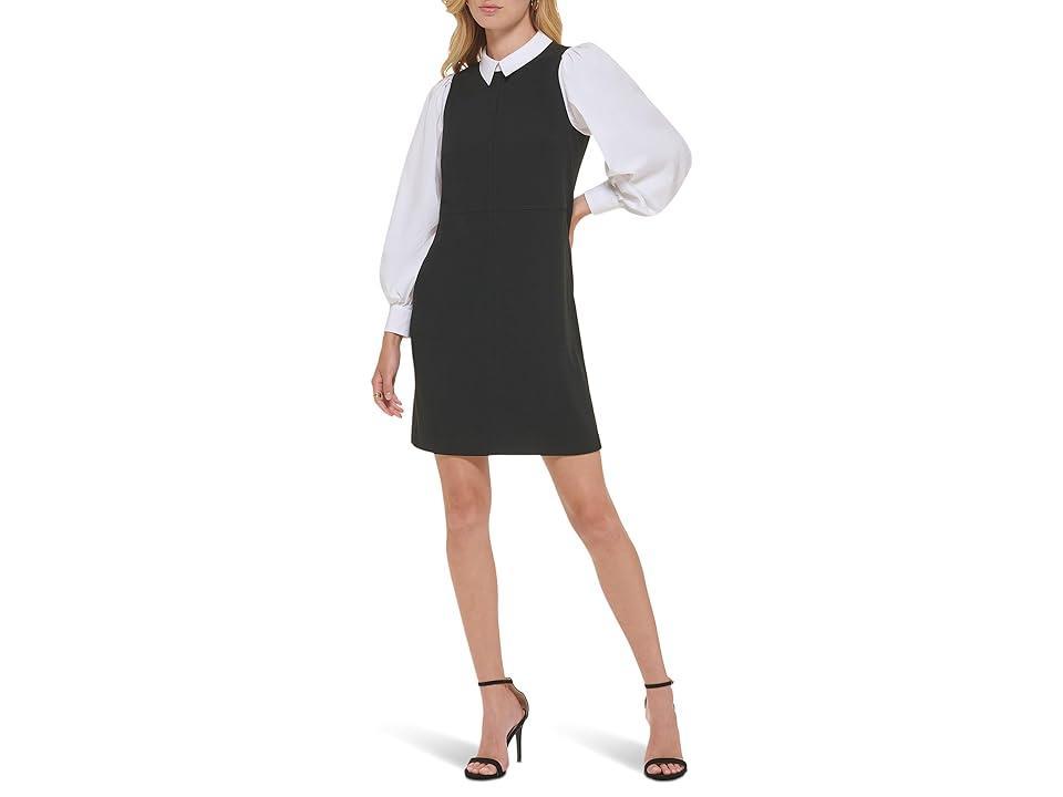 Tommy Hilfiger Long Sleeve Scuba Crepe Twofer Women's Dress Product Image