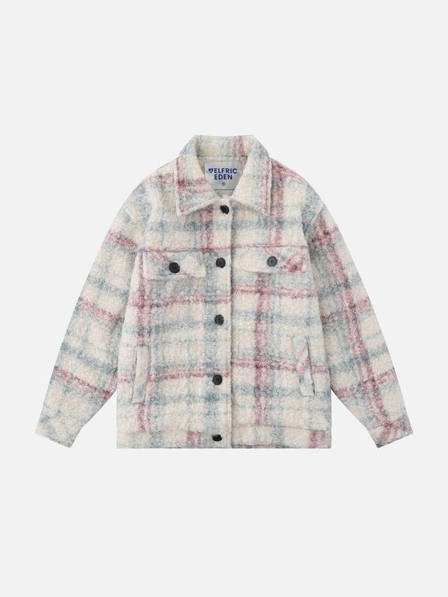 Aelfric Eden Vintage Plaid Sherpa Coat Product Image