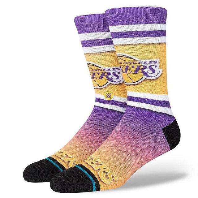 Mens Stance Los Angeles Lakers Hardwood Classics Fader Collection Crew Socks Product Image