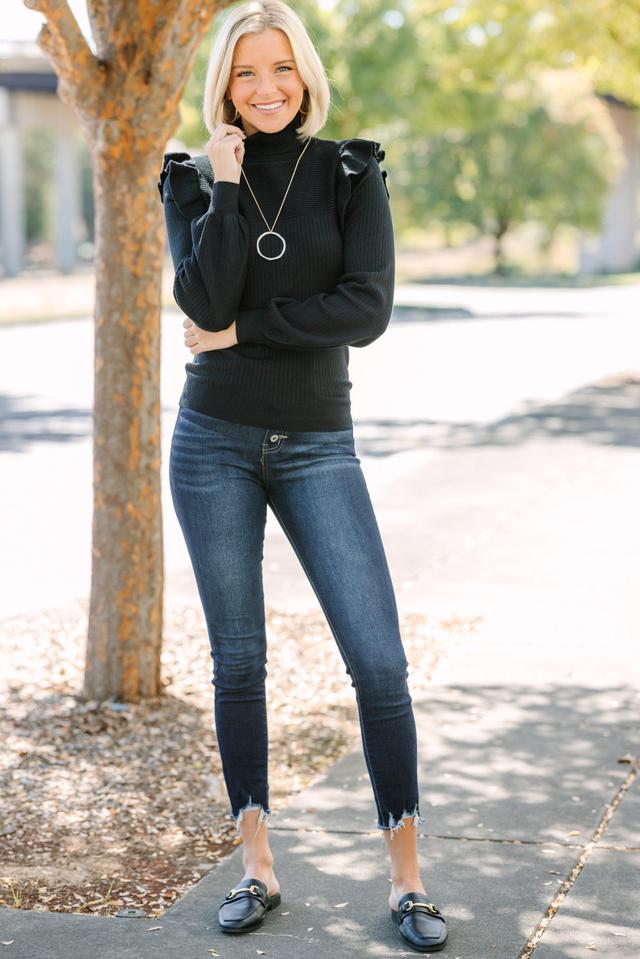 Reach For You Black Turtleneck Sweater Female Product Image