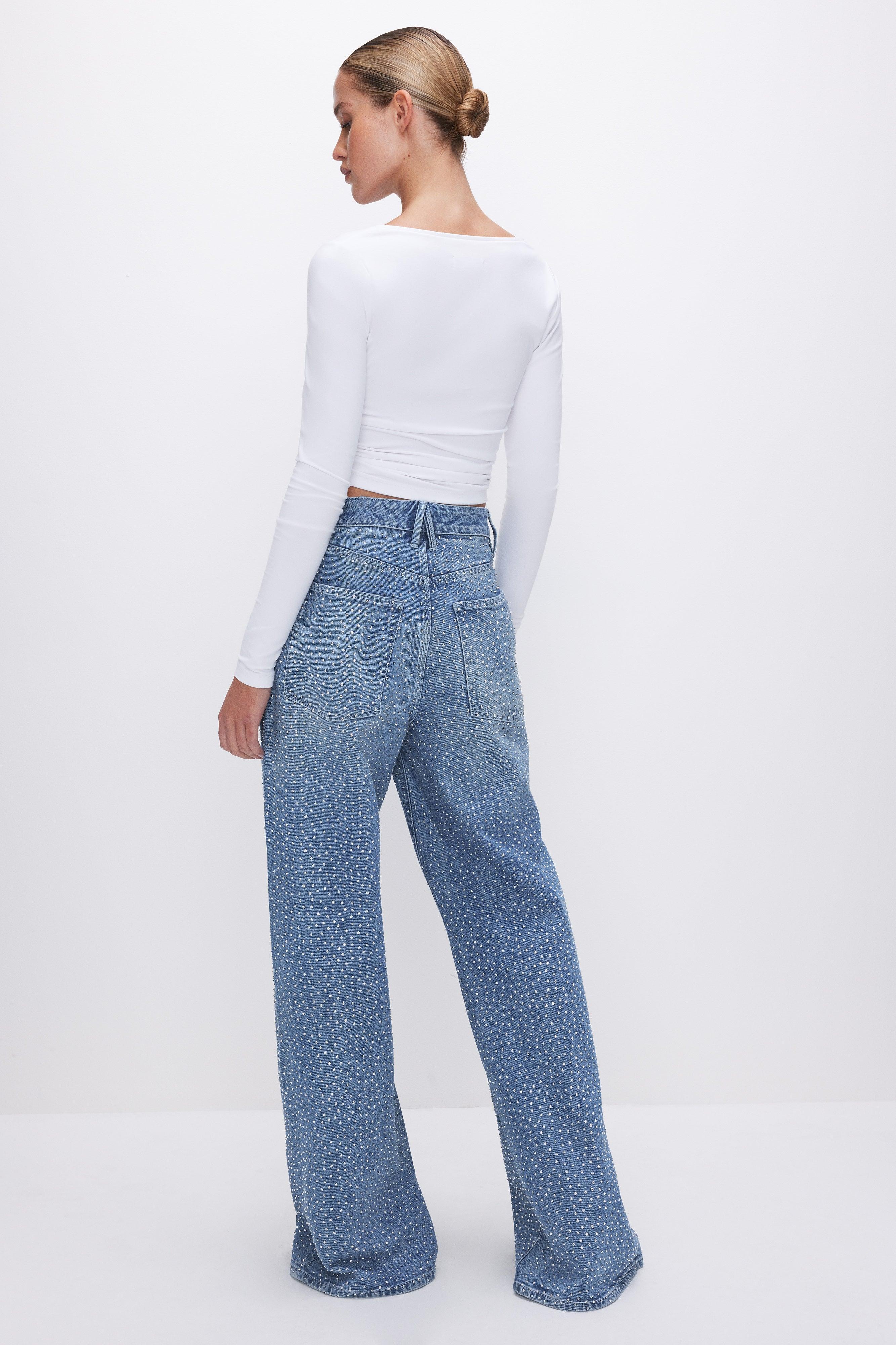 GOOD EASE RELAXED SPARKLE JEANS | INDIGO592 Product Image