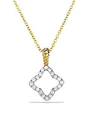 Womens Cable Collectibles Quatrefoil Pendant With Diamonds In 18K Yellow Gold On Chain Product Image