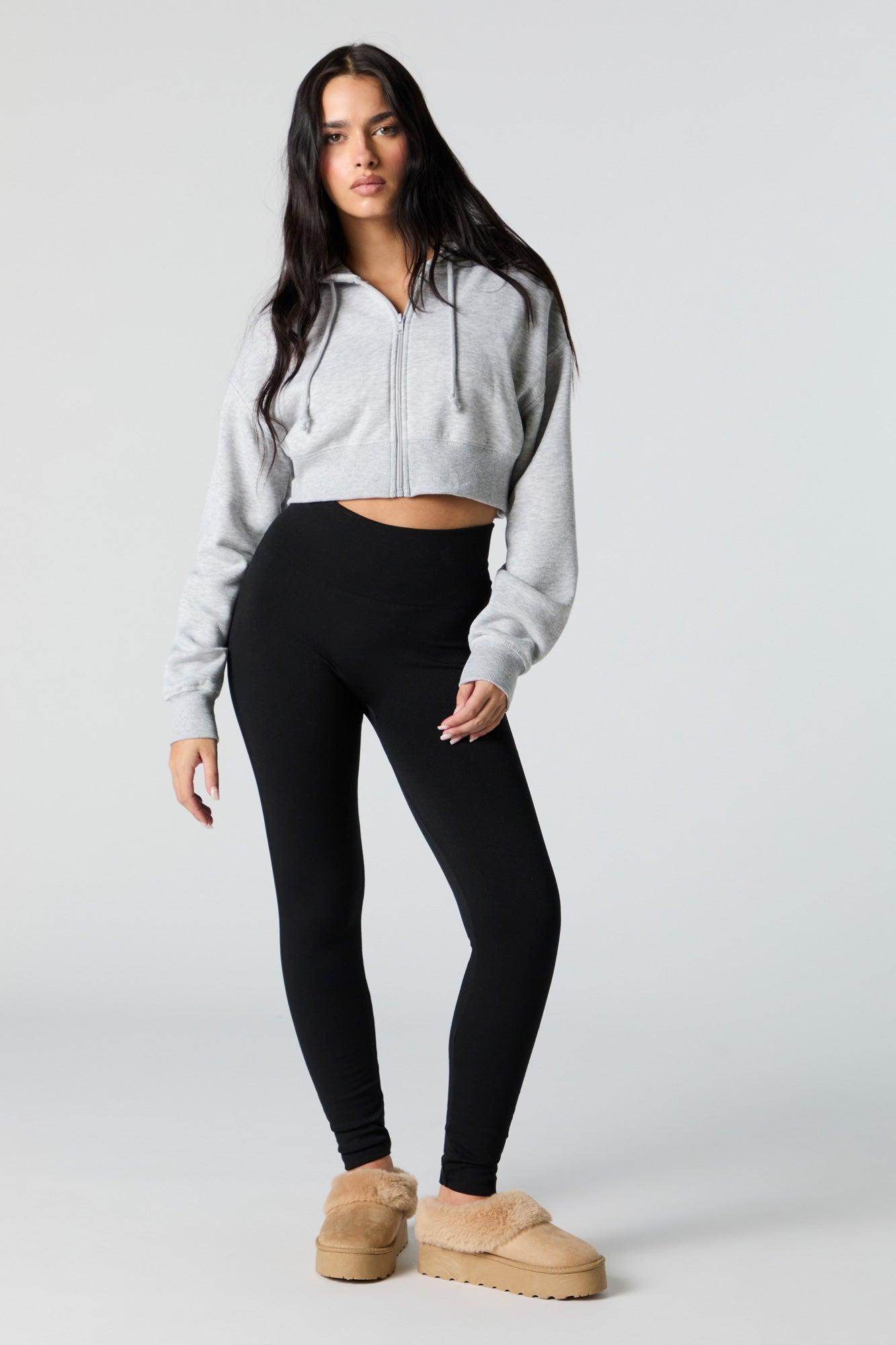 Seamless Solid High Rise Fleece Legging Female Product Image