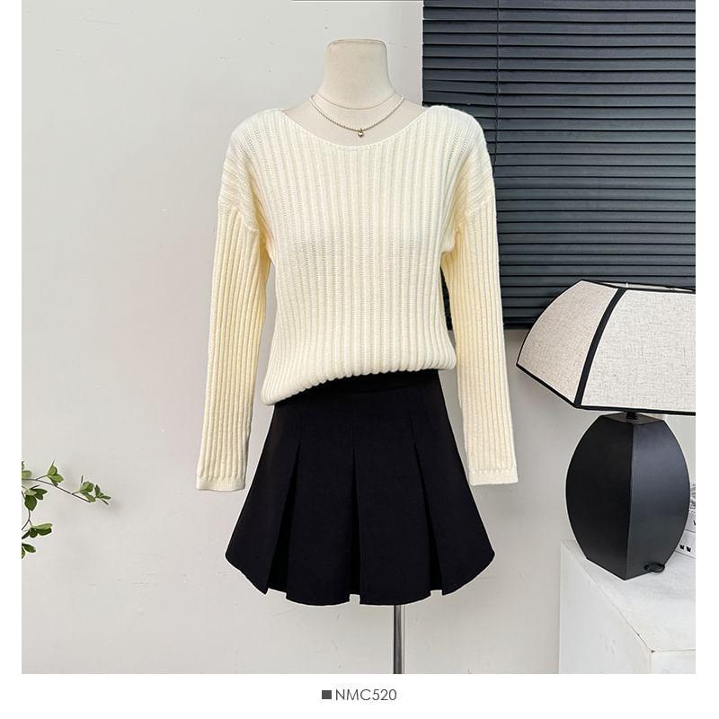 V-Neck Ribbed-Knit Top in 5 Colors Product Image