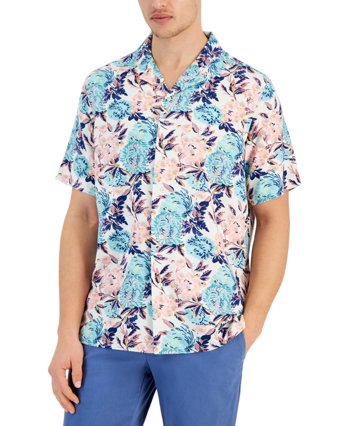 Club Room Mens Regular-Fit Floral-Print Button-Down Camp Shirt, Created for Macys Product Image