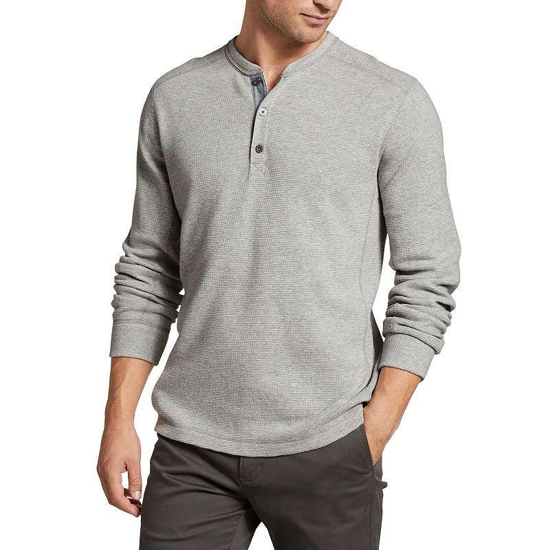 Mens Eddie Bauer Ultrasoft Thermal Henley Grey Navy Product Image