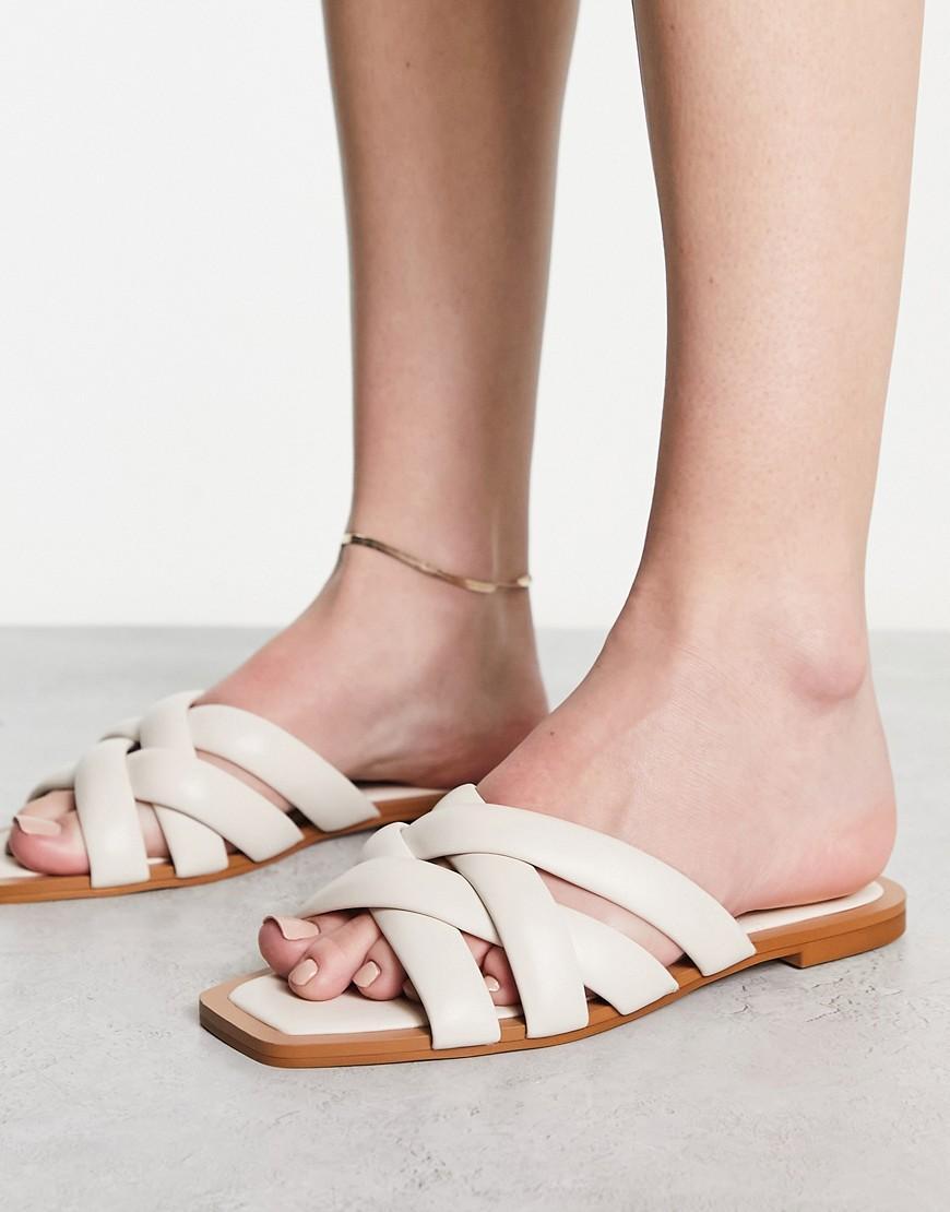 Stradivarius cross strap sandals in ecru product image