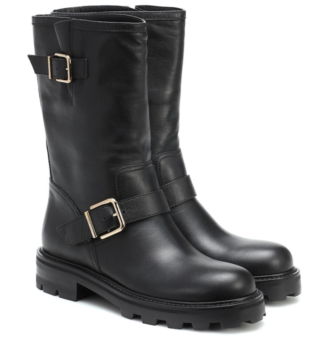 Biker Ii Ankle Boots - Black Lined Product Image