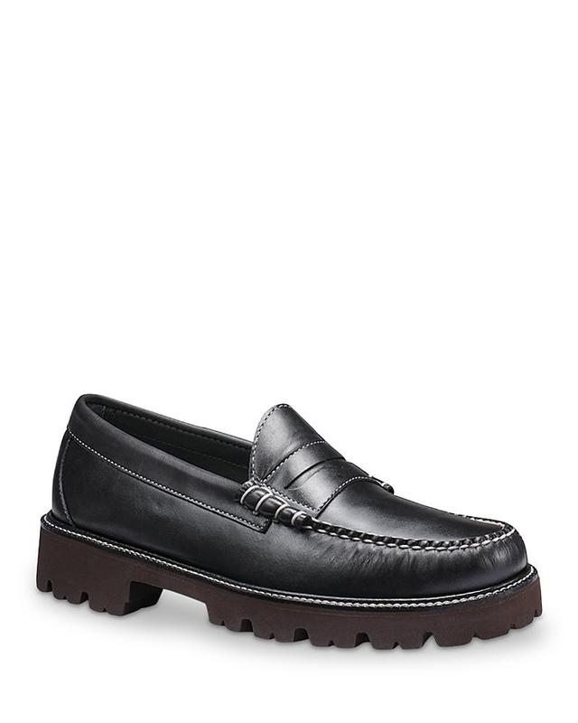 G.H.BASS | Mens Larson Softy Super Lug Weejuns Loafer Shoes | Black | Size 12 Product Image