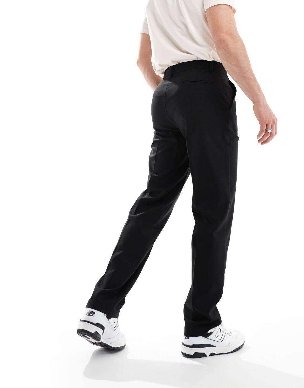 ASOS DESIGN straight suit pants in black Product Image