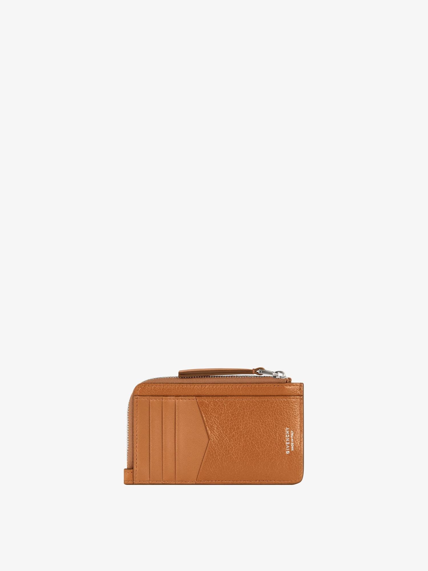 Voyou zipped card holder in leather Product Image