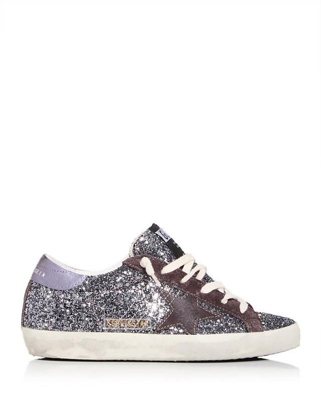 Golden Goose Womens Super-Star Glitter Low Top Sneakers Product Image