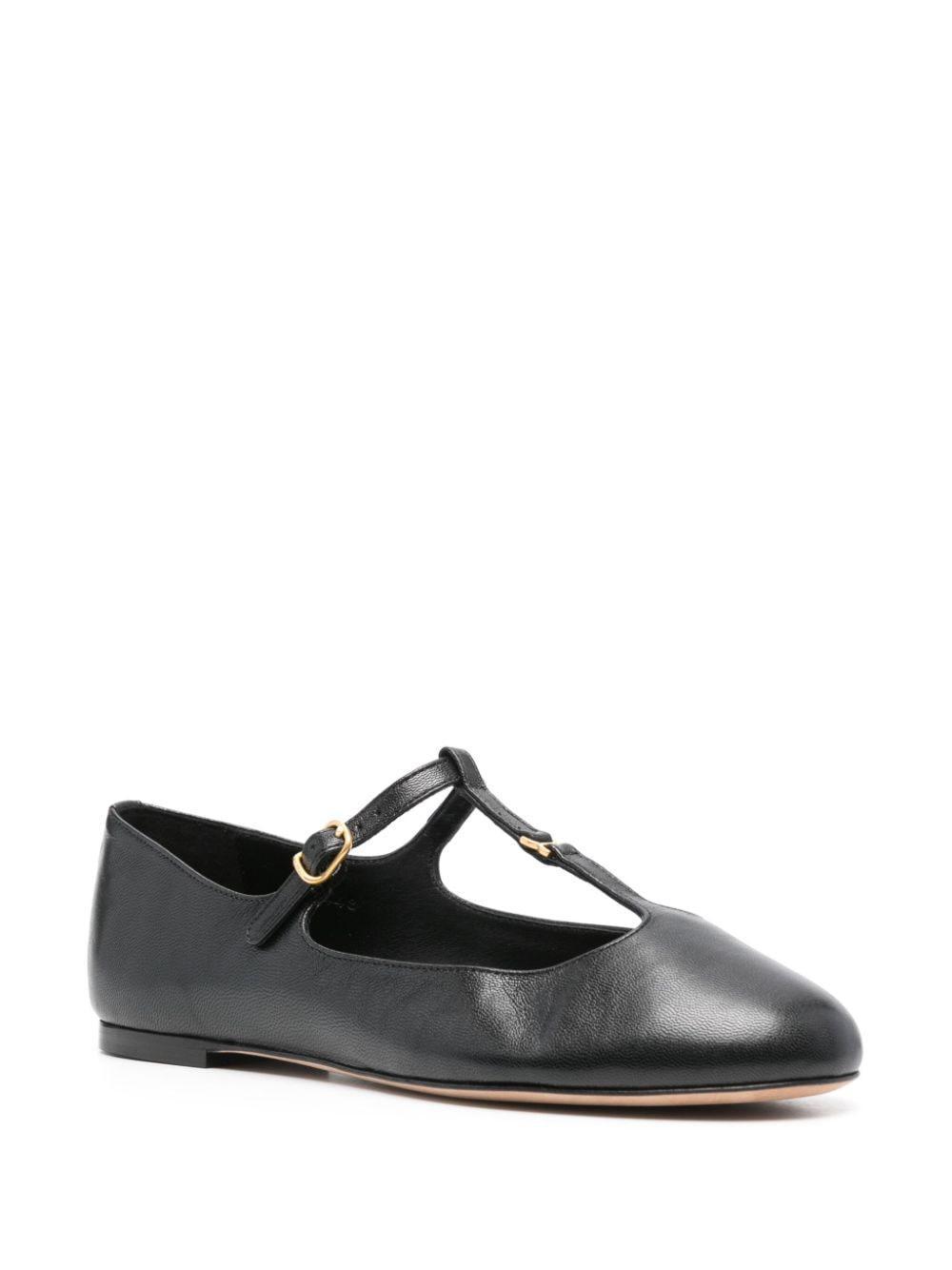 Marcie Leather Ballerina Shoes In Black Product Image