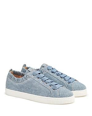 Agl Womens Suzie Denim Print Lace Up Low Top Sneakers Product Image