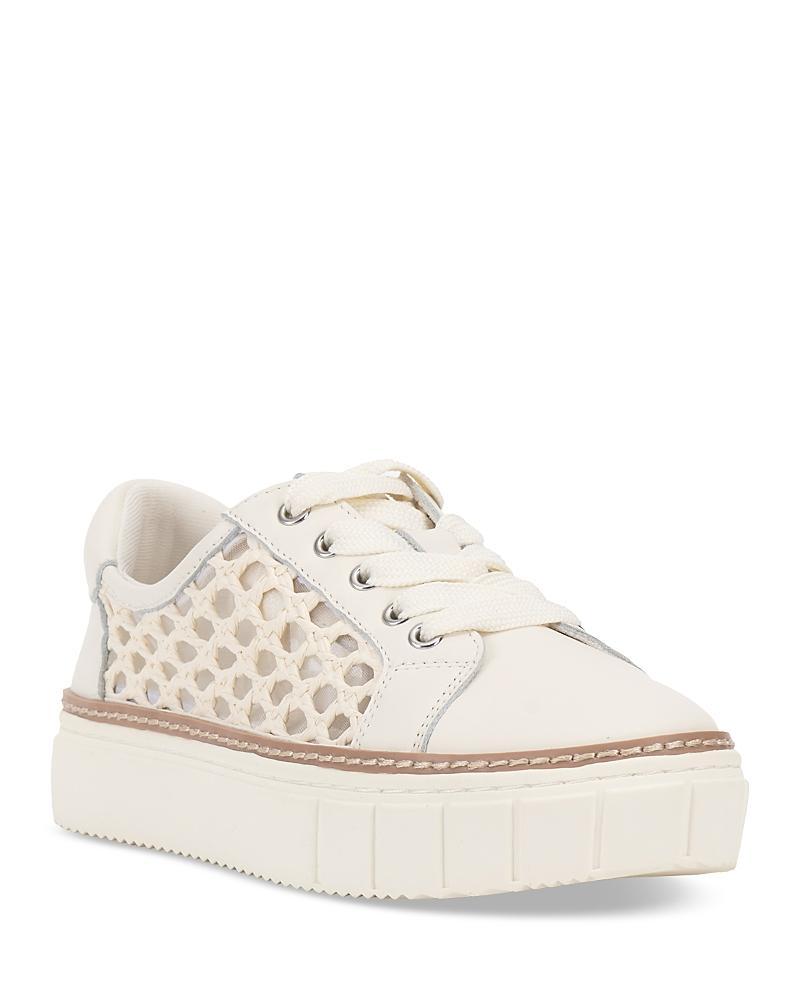 Vince Camuto Womens Reanu Woven Lace Up Low Top Sneakers Product Image